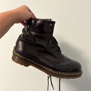Dr. Martens 1460 Black Smooth Leather Lace-Up Boots 10